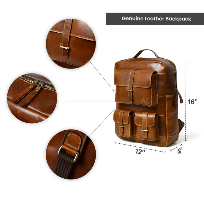 Tan Portland Laptop Backpack