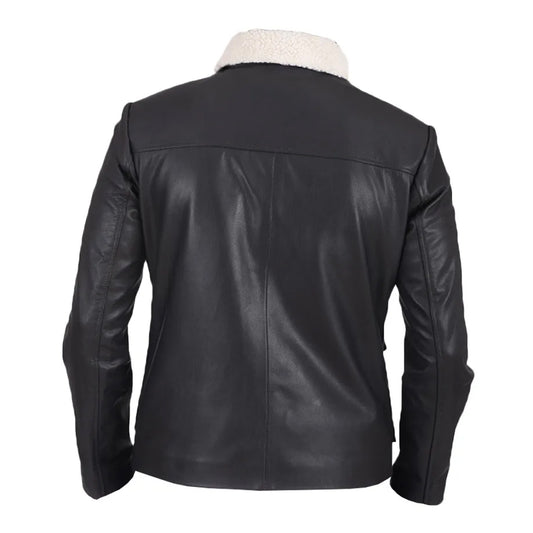 Men's Black Snow Cole Leather Jacket