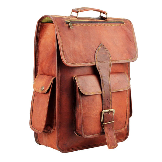 The Hughes Rustic Leather Backpack