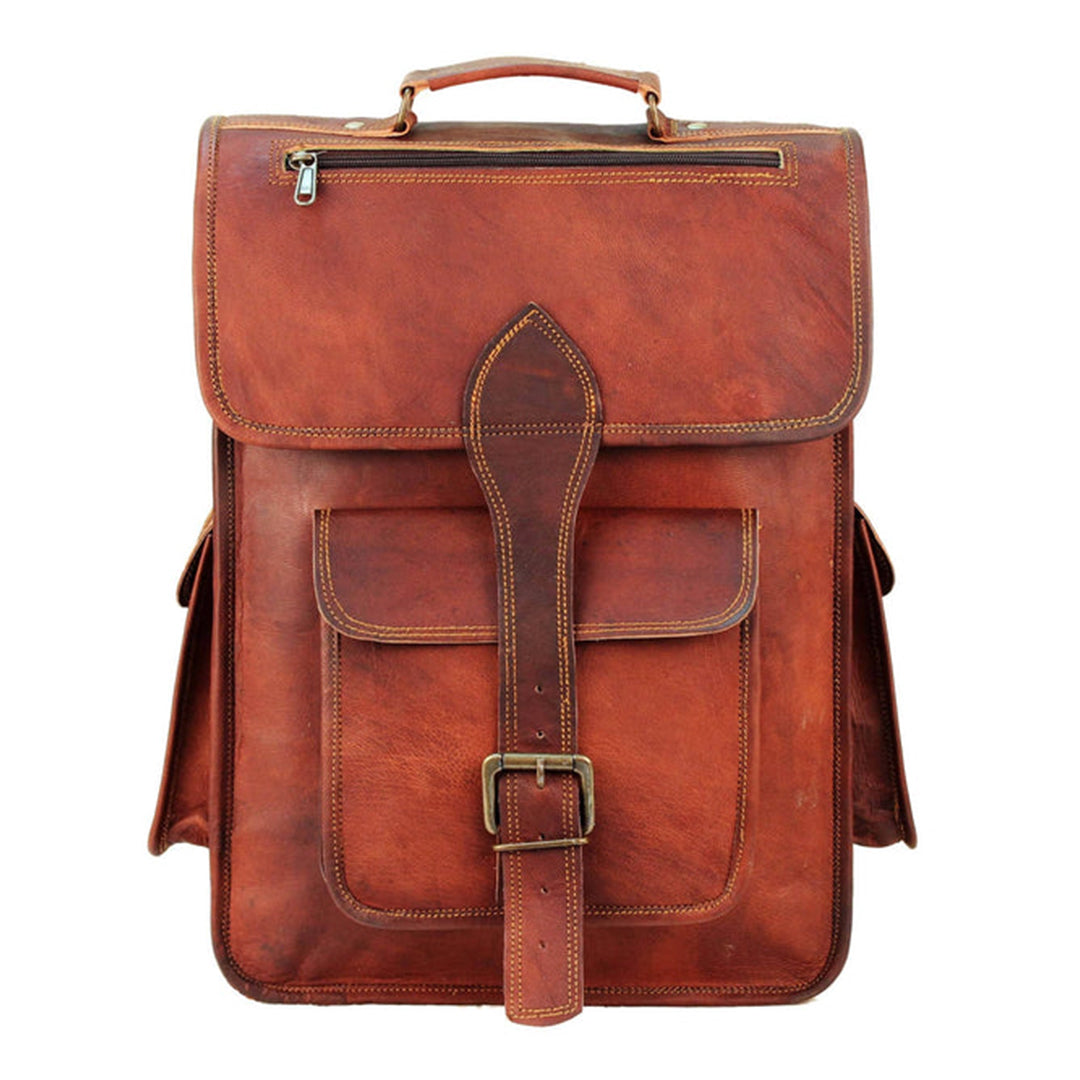 The Hughes Rustic Leather Backpack