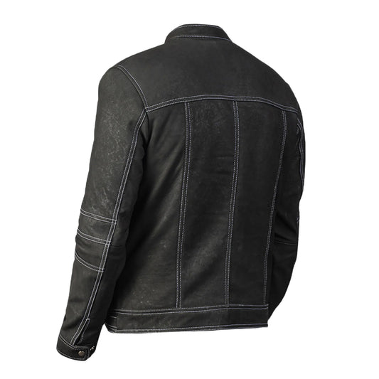 Men's Black Youngster Distressed Leather Jacket