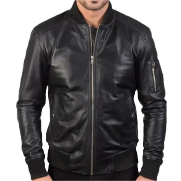 Men's Black Bomia Leather Jacket