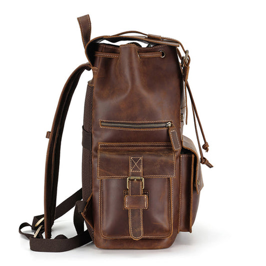 The Drawstring Leather Backpack