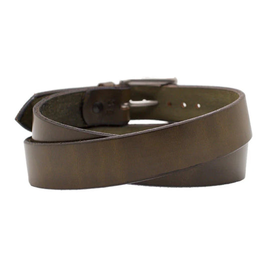 Men's Olive Green Classic Cedar Leather Belt