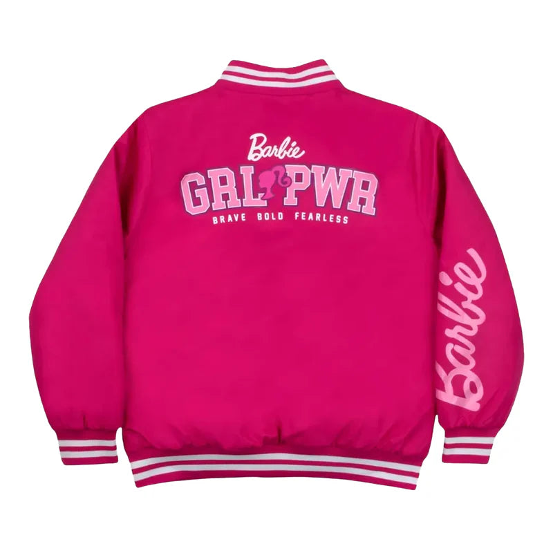 Barbie Pink Bomber Varsity Jacket