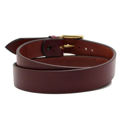 Men's Red And Brown Tone Classic Merlot Leather Belt