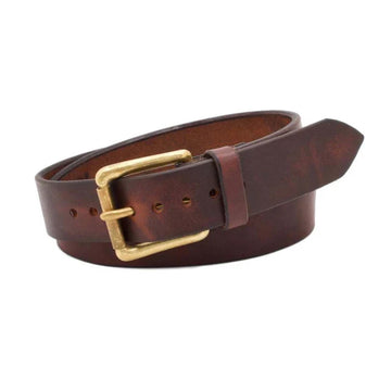 Men's Reddish Brown Classic Mahogany Leather Belt