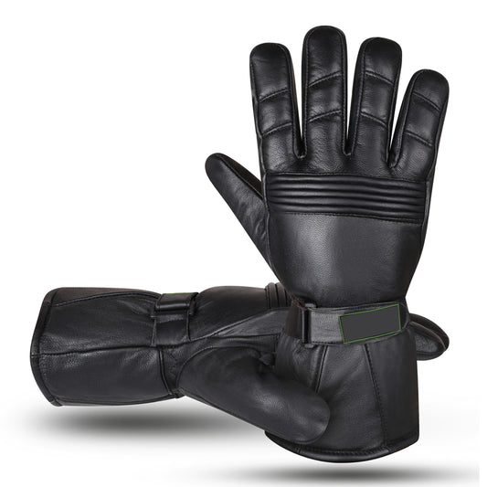 Black Premium Motorbike Leather Gloves