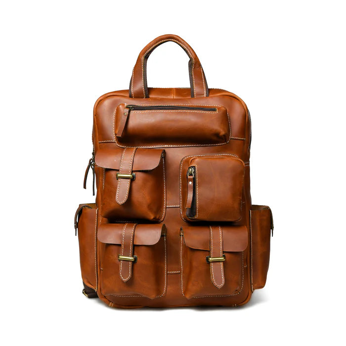 The Adventurer 7 Pockets Backpack - Mahogany Brown