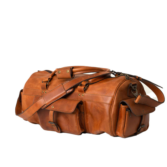 The Light Brown Roosevelt Leather Duffle Bag