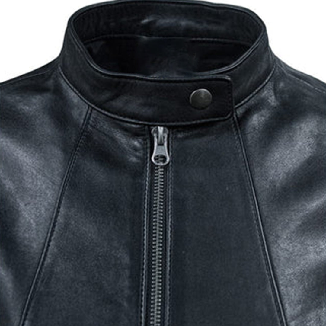 Women's Black Prison Moto Leather Jacket