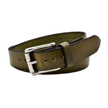 Men's Olive Green Classic Cedar Leather Belt