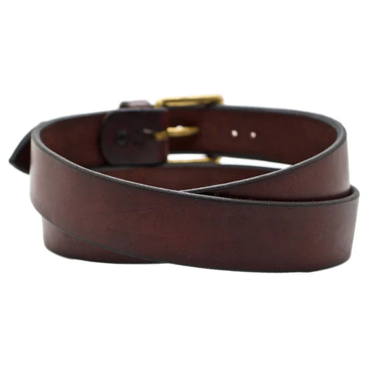 Men's Reddish Brown Classic Mahogany Leather Belt