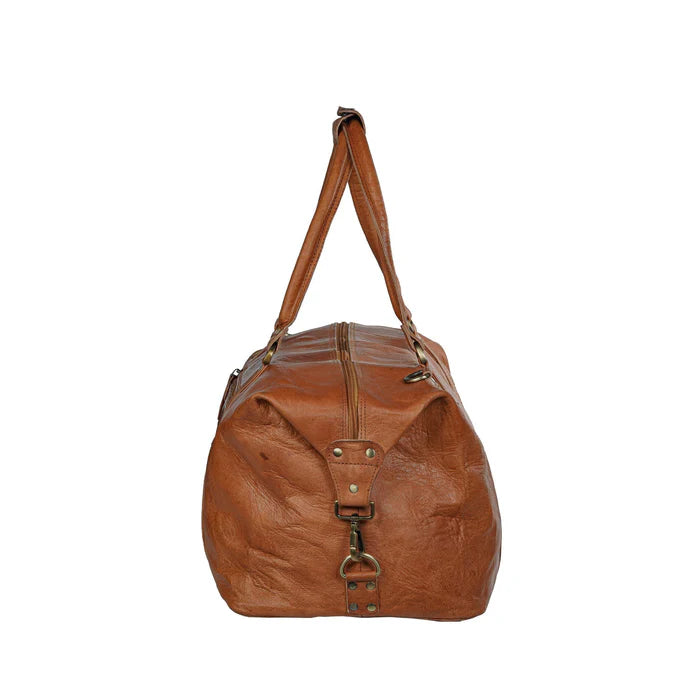 Chicago Brown Leather Duffle Bag