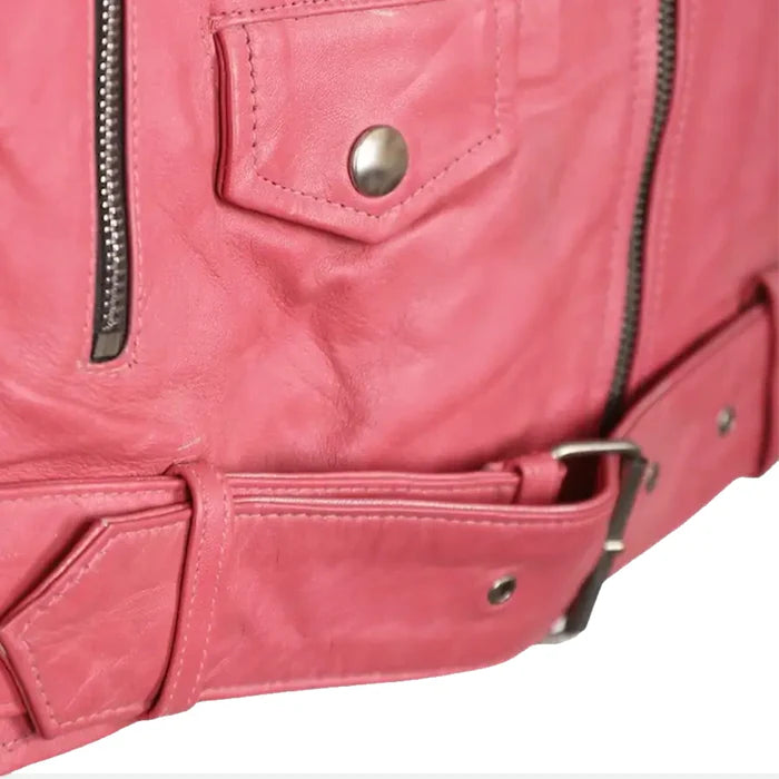 Barbie Pink Croped Leather Jacket