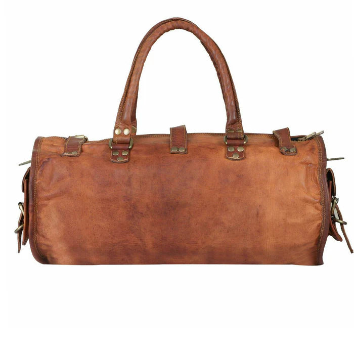 Flexible Rustic Leather Duffle Bag