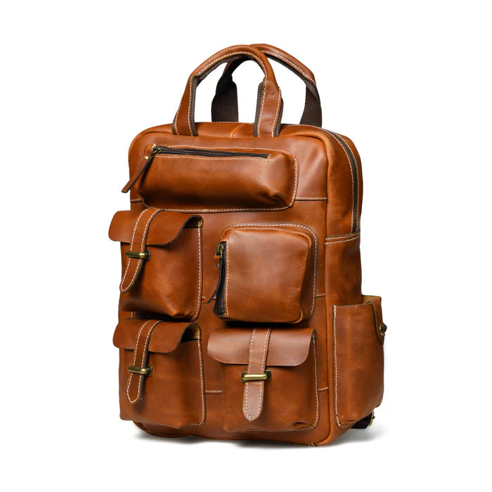 The Adventurer 7 Pockets Backpack - Mahogany Brown