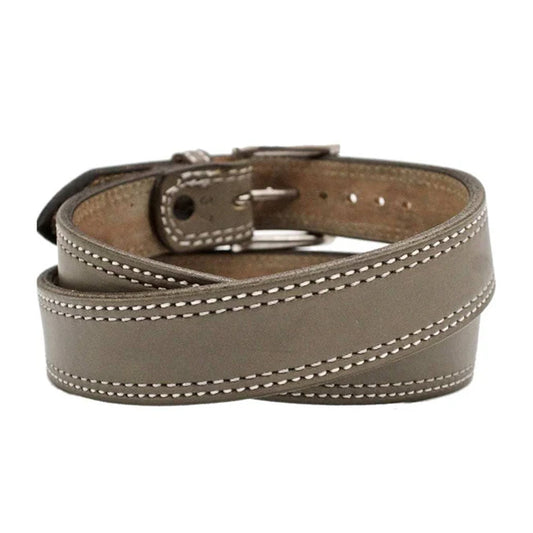 Men's Silver Cloud Leather Belt