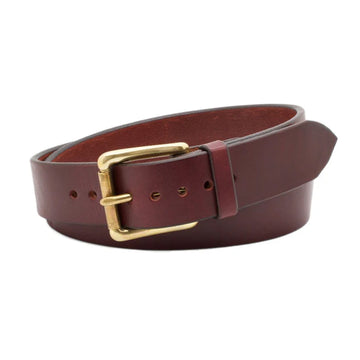 Men's Red And Brown Tone Classic Merlot Leather Belt