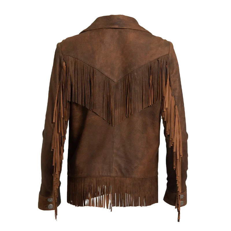 Women’s Brown Lea Fringe Leather Jacket