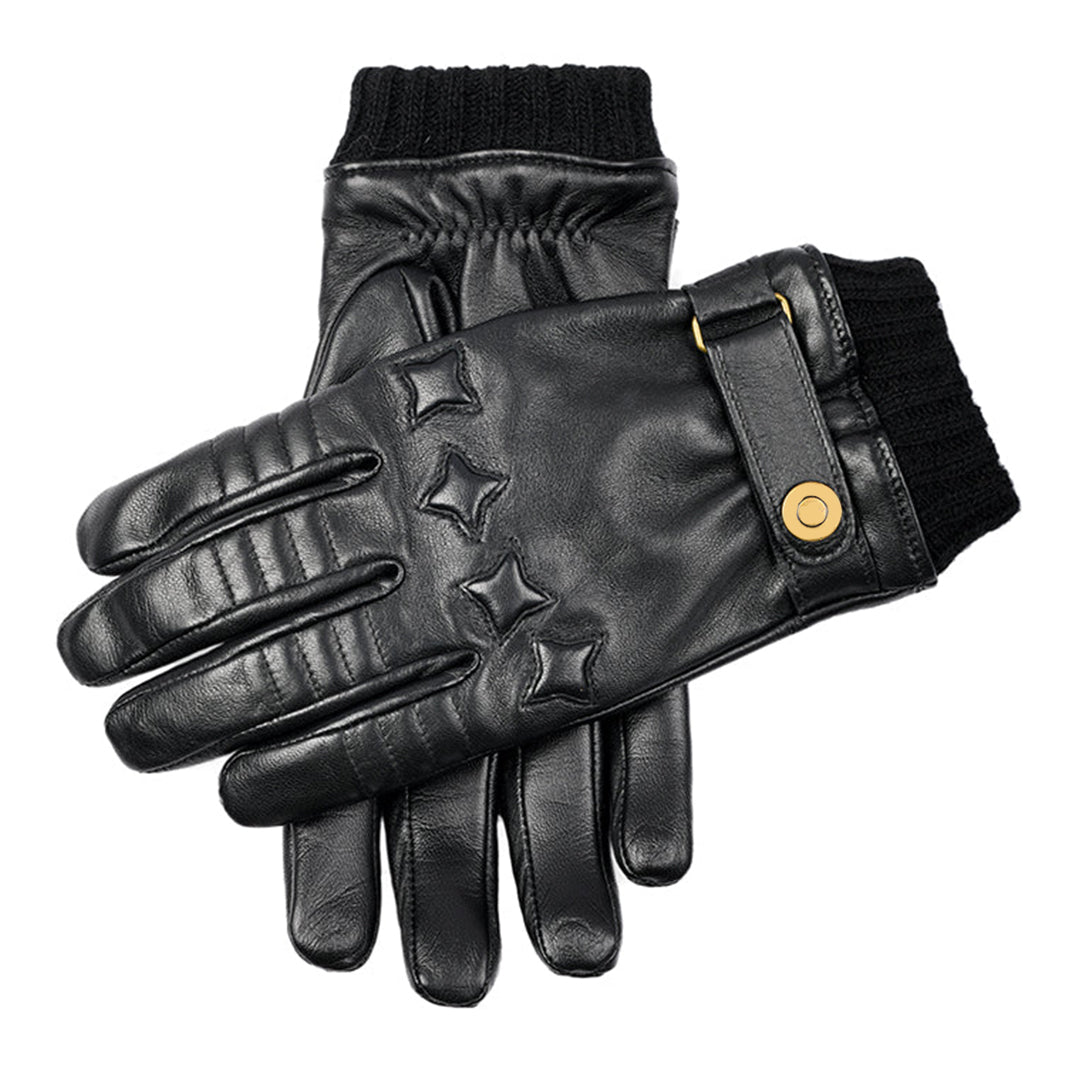 Black Clutch Leather Gloves