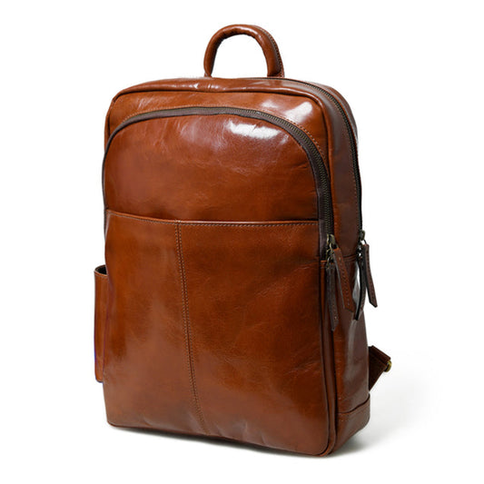 Tan Luxury Italian Leather Backpack