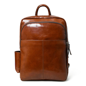 Tan Luxury Italian Leather Backpack