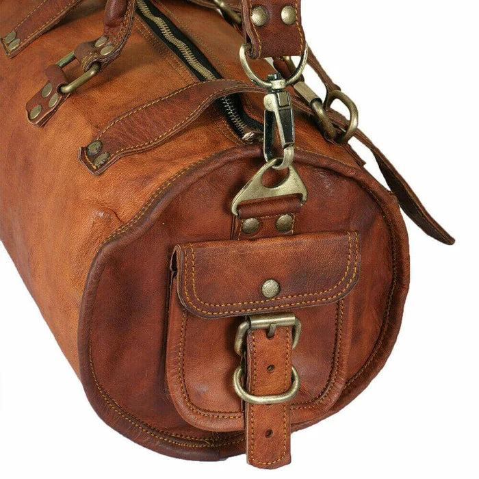 Flexible Rustic Leather Duffle Bag