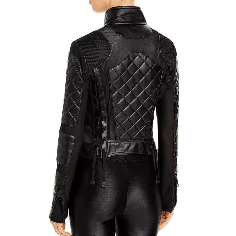 Women's Blanc Noir Moto Leather Jacket