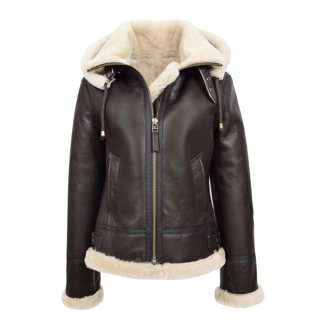 Women’s B3 Detachable Hoodie Leather Jacket