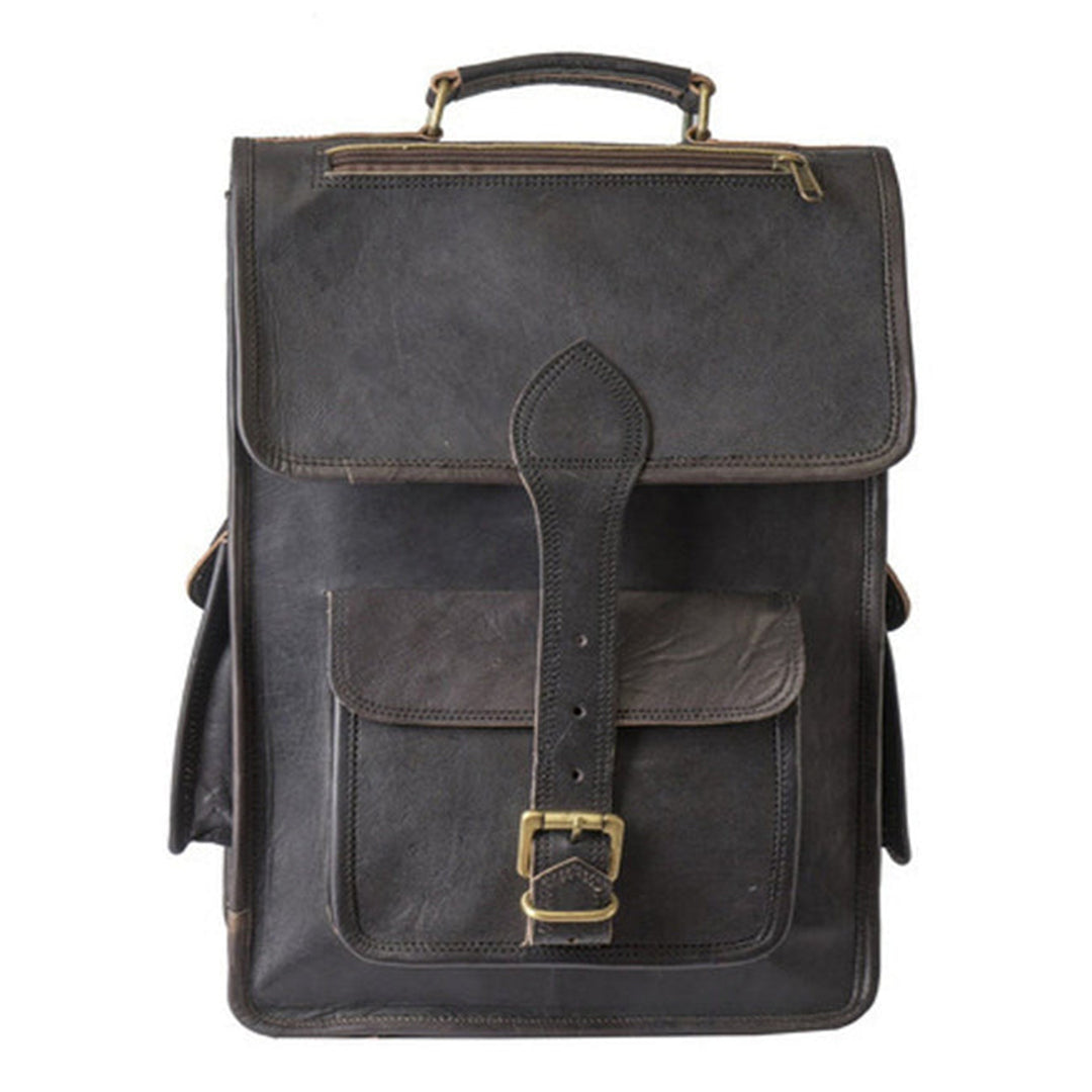 Texas Black Leather Backpack