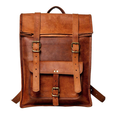 The Hoffman Roll Top Leather Backpack