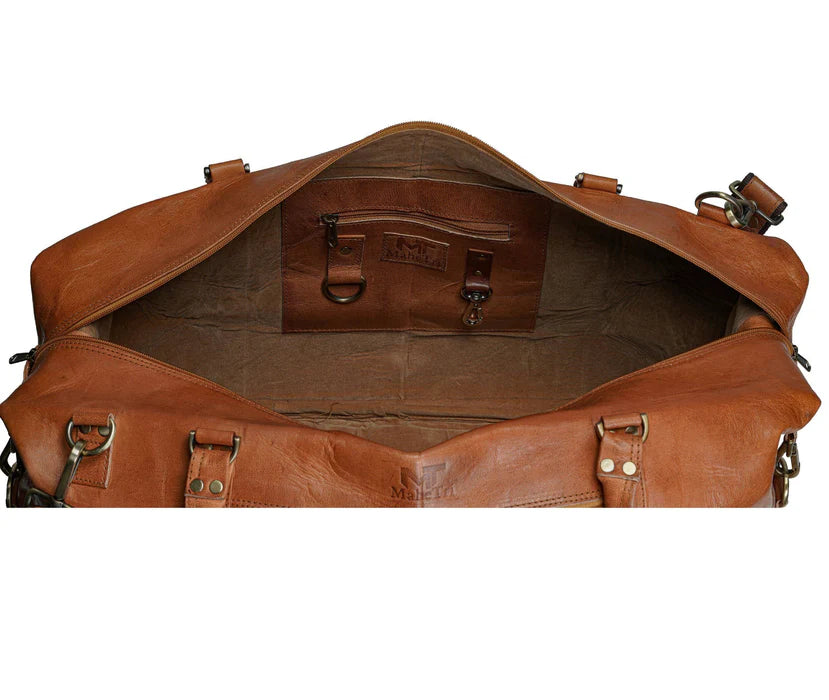 Chicago Brown Leather Duffle Bag