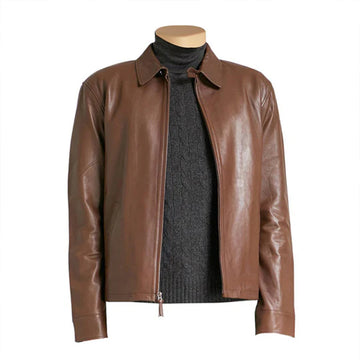 Men's Pierre Brown Leather Jacket