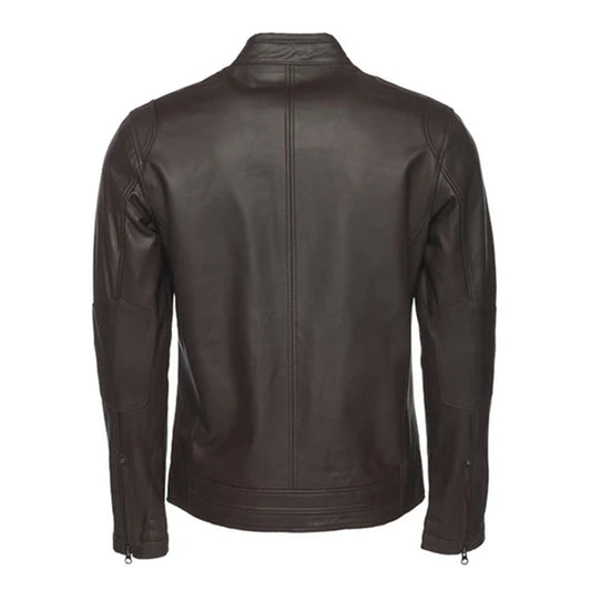 Men's Arthur Dark Brown Cafe Leather Jacket