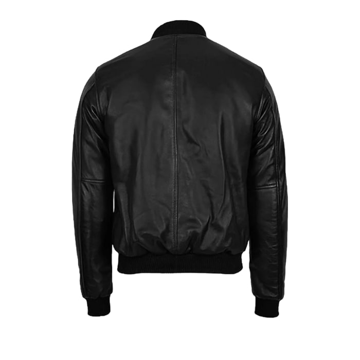 Beazley MA1 Black Leather Bomber Jacket