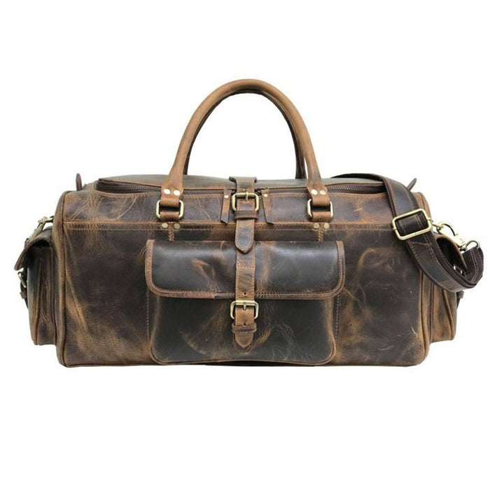 Buffalo Leather Weekender Duffle Bag