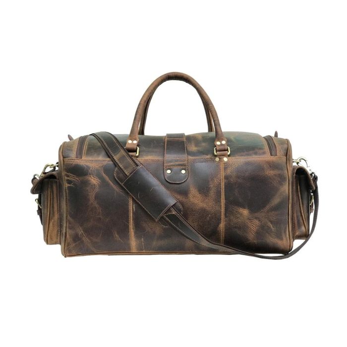 Buffalo Leather Weekender Duffle Bag