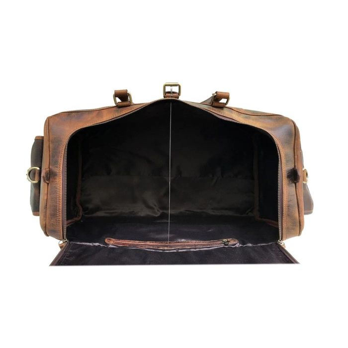 Buffalo Leather Weekender Duffle Bag