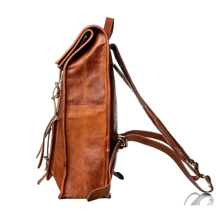 Classic Leather Rolltop Backpack