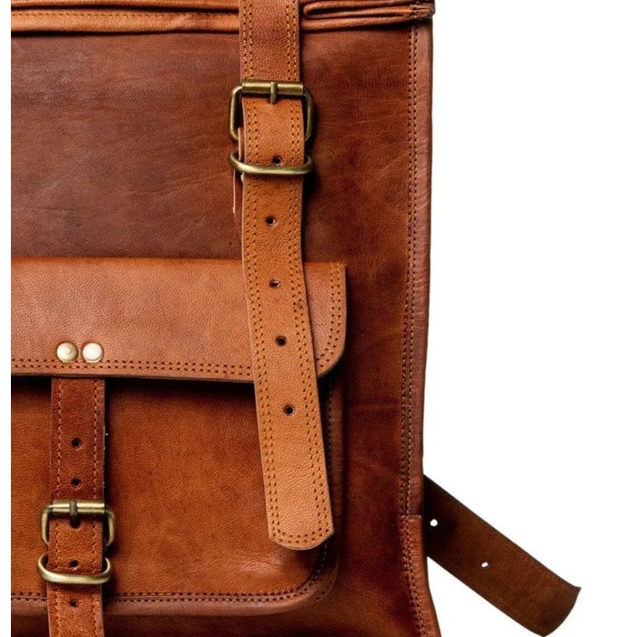 Classic Leather Rolltop Backpack