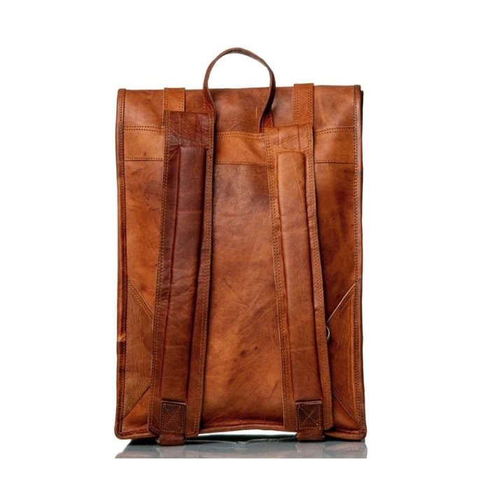 Classic Leather Rolltop Backpack