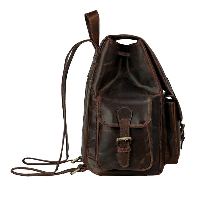 Vintage Leather Rucksack Backpack