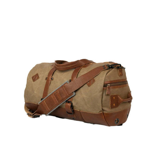 Dakota Field Khaki Waxed Canvas Duffle Bag