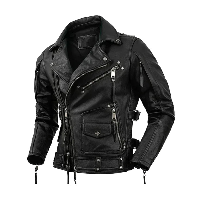 Duncan Black Biker Leather Jacket