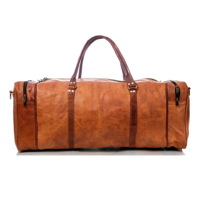 Full Grain Leather Weekender Duffle Bag