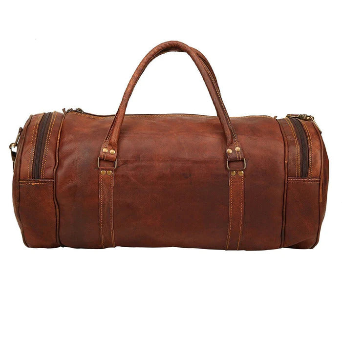 Handcrafted Classic Leather Travel Duffle Bag