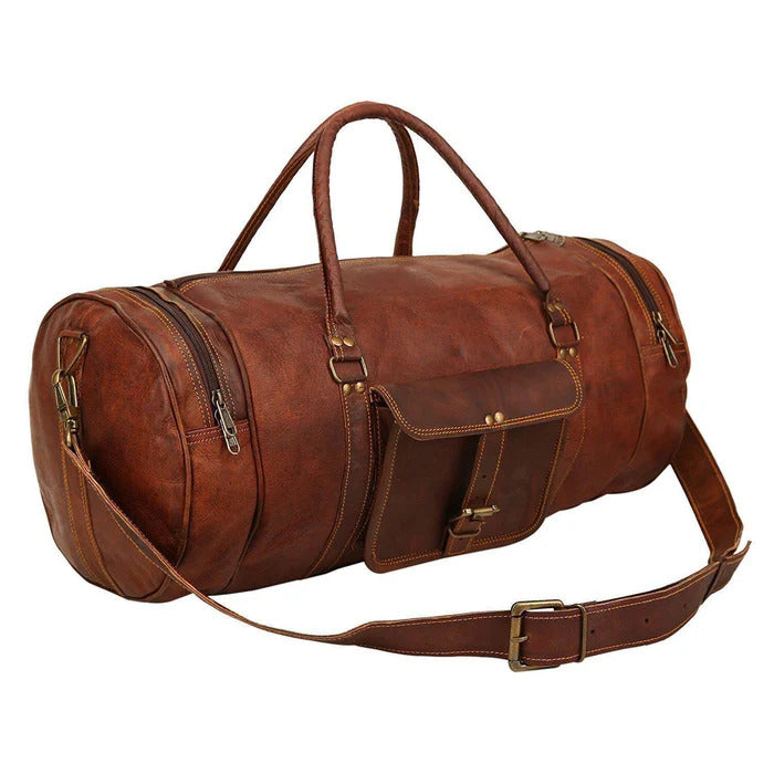 Handcrafted Classic Leather Travel Duffle Bag