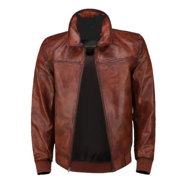 Men's Brown Boyd's Rust Bomber Leather Jacket