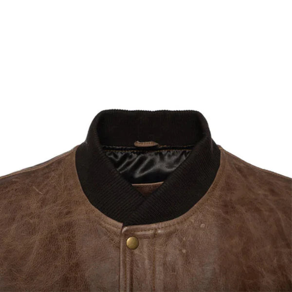 Men's Brown Levi Bomber Leather Jacket